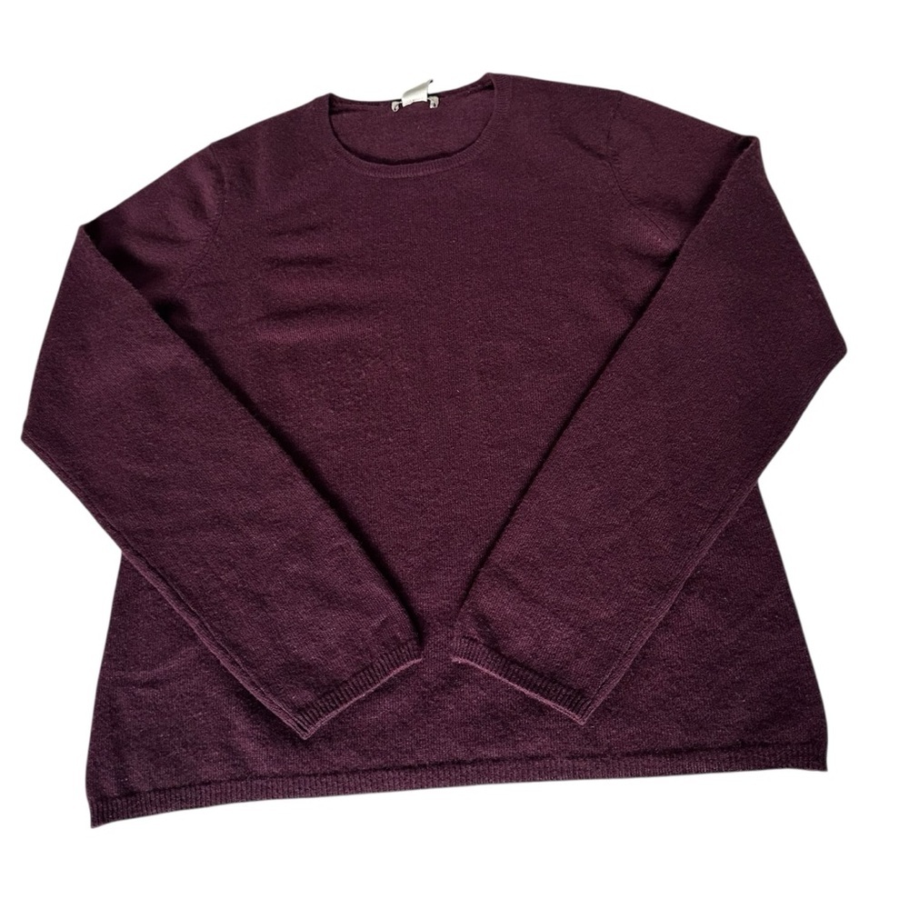 VTG. Tweeds Wine Burgundy Cashmere Classic Crewneck Sweater